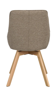 Alison stol mörkbeige tyg/ekben snurr 2-pack