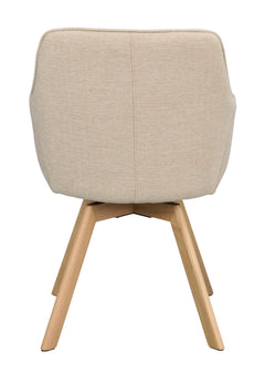 Alison karmstol ljusbeige tyg/ekben snurr 2-pack