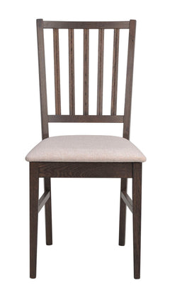 Filippa stol mörkbrun ek/beige tyg 2-pack