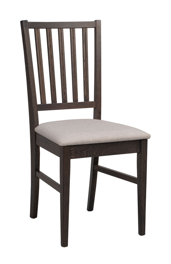 Filippa stol mörkbrun ek/beige tyg 2-pack