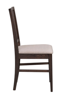Filippa stol mörkbrun ek/beige tyg 2-pack