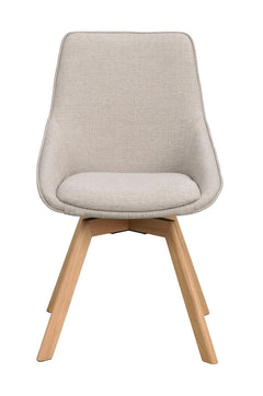 Alison stol beige tyg/ekben snurr 2-pack