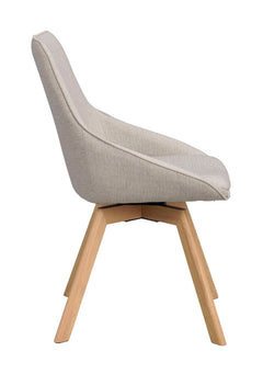 Alison stol beige tyg/ekben snurr 2-pack