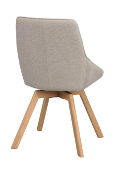 Alison stol beige tyg/ekben snurr 2-pack