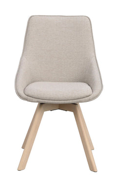 Alison stol beige tyg/vitpigmenterade ekben snurr 2-pack