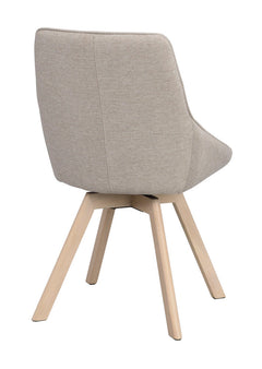 Alison stol beige tyg/vitpigmenterade ekben snurr 2-pack