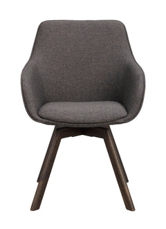 Alison karmstol grått tyg/bruna ekben snurr 2-pack