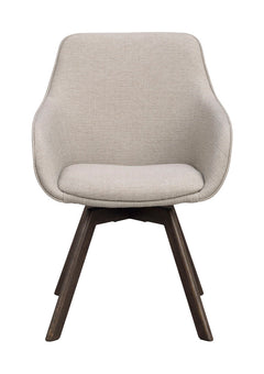 Alison karmstol beige tyg/bruna ekben snurr 2-pack