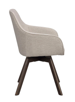 Alison karmstol beige tyg/bruna ekben snurr 2-pack