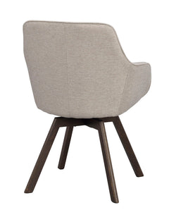 Alison karmstol beige tyg/bruna ekben snurr 2-pack