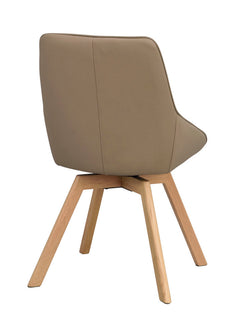 Alison stol beige läder/ekben snurr 2-pack