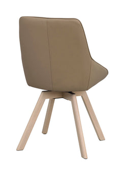 Alison stol beige läder/vitpigmenterade ekben snurr 2-pack