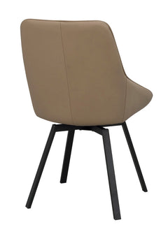 Alison stol beige läder/svarta metallben snurr 2-pack