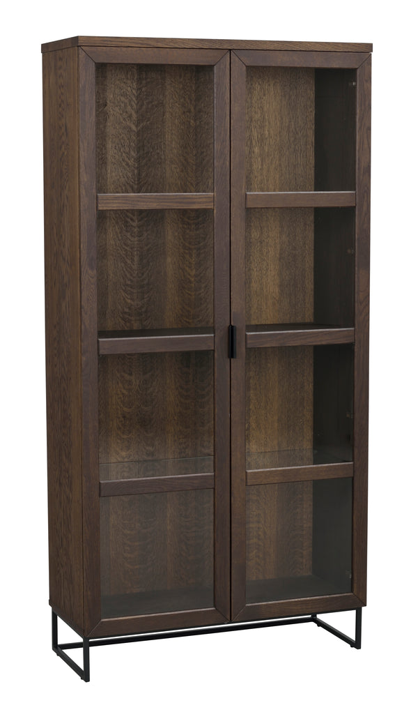 Everett vitrinskåp brun ek/svart