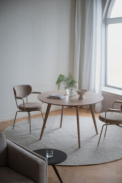Merrick karmstol mörkbeige tyg/beige metall snurr