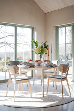 Tyler matbord runt 120/165 vitpigmenterad ek