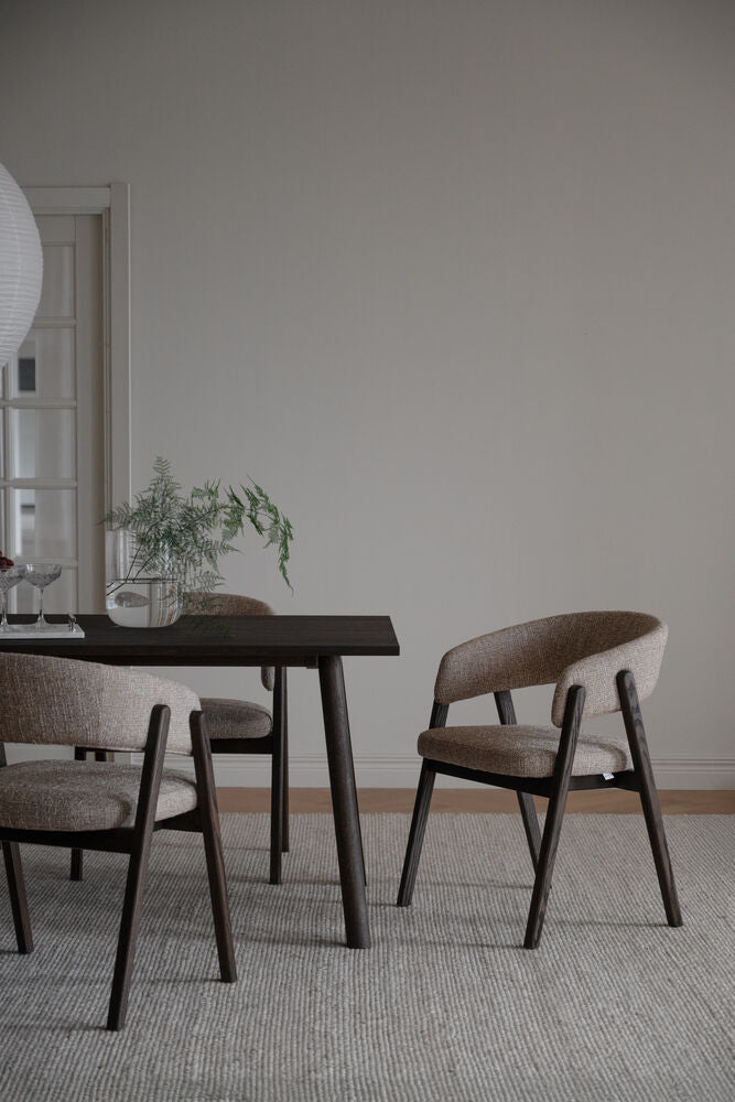 Barnaby karmstol mörkbeige tyg/brun ek 2-pack