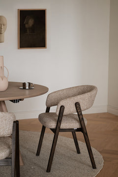 Barnaby karmstol mörkbeige tyg/brun ek 2-pack
