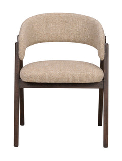 Barnaby karmstol mörkbeige tyg/brun ek 2-pack