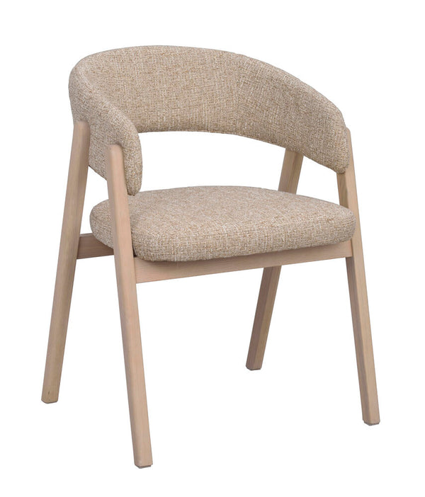 Barnaby karmstol mörkbeige tyg/vitpigmenterad ek 2-pack