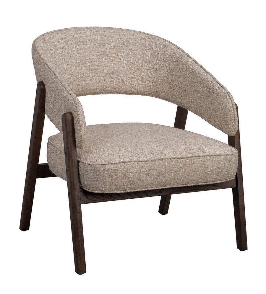 Barnaby loungestol ljusbeige tyg/brun ek