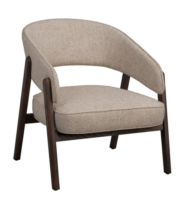 Barnaby loungestol ljusbeige tyg/brun ek