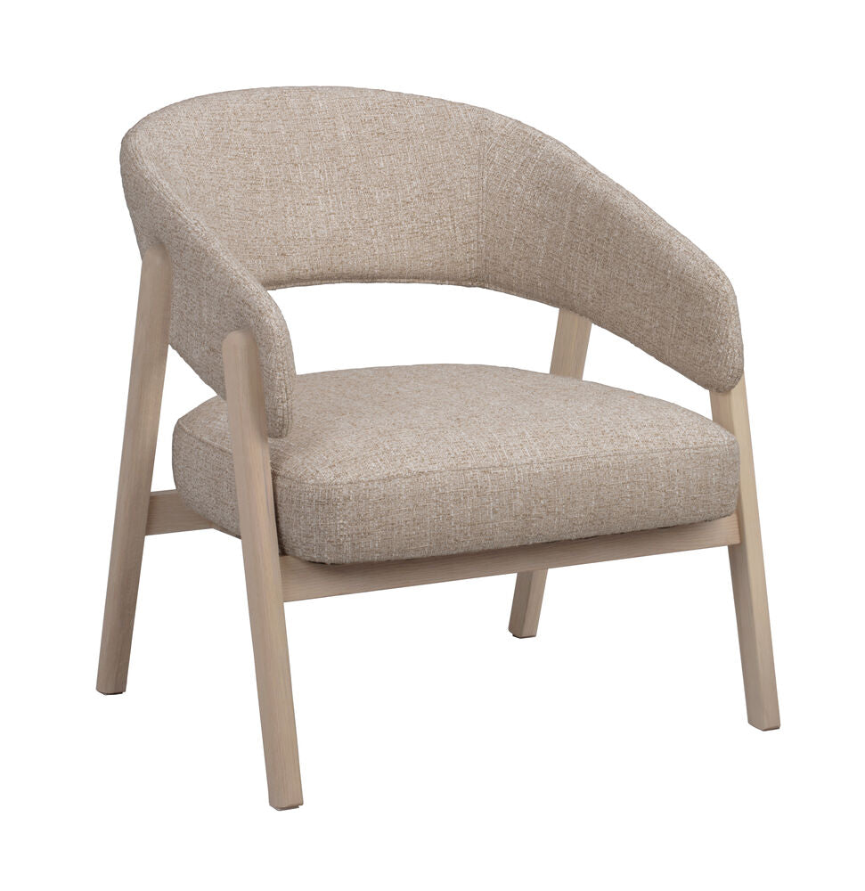 Barnaby loungestol ljusbeige tyg/vitpigmenterad ek
