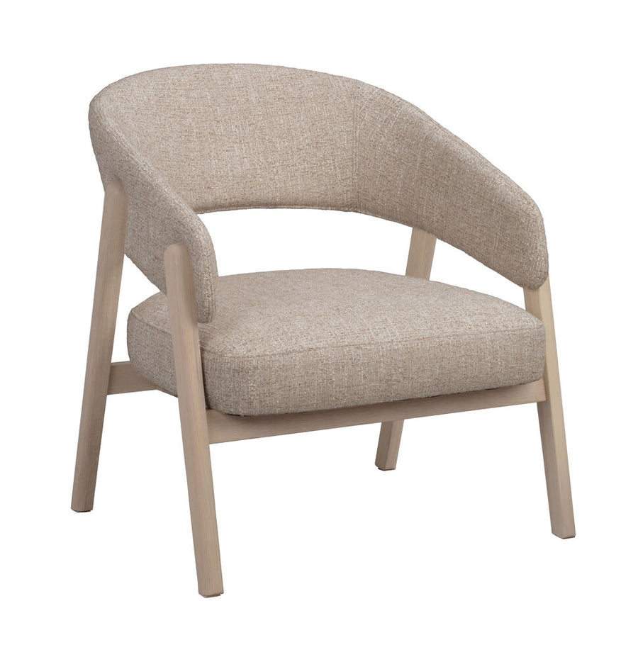 Barnaby loungestol ljusbeige tyg/vitpigmenterad ek