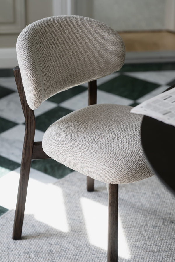 Patterson stol beige tyg/brun ek 2-pack