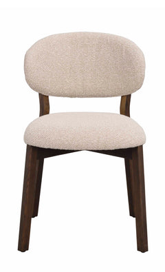Patterson stol beige tyg/brun ek 2-pack
