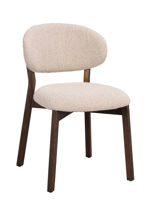 Patterson stol beige tyg/brun ek 2-pack