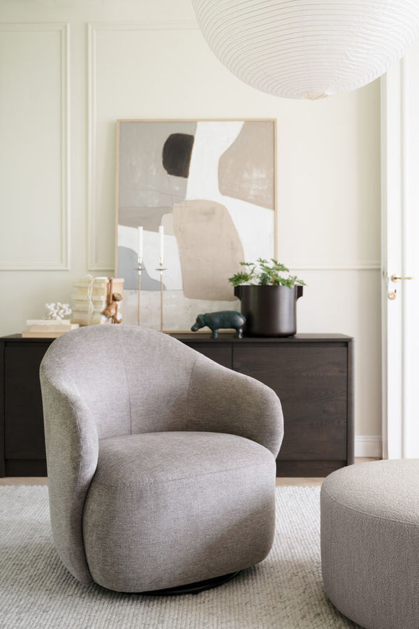 Chapeltown fåtölj beige tyg snurr