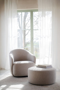 Joplin sittpuff Ø70 ljusbeige tyg Alice #01