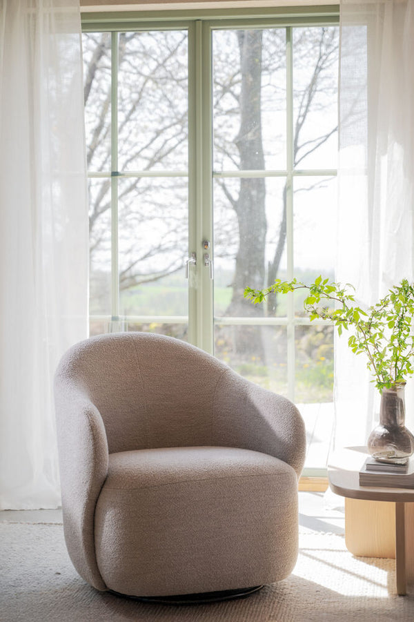 Chapeltown fåtölj ljusbeige tyg snurr