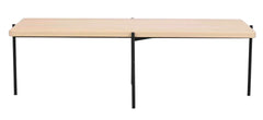 Shelton soffbord 145x60 vitpigment ek/svart metall