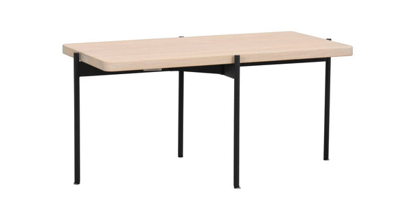 Shelton soffbord 95x50 vitpigment ek/svart metall