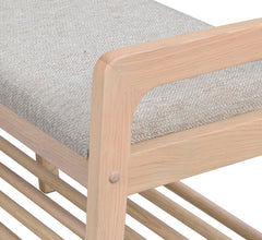 Inverness bänk 75 vitpigmenterad ek/beige tyg