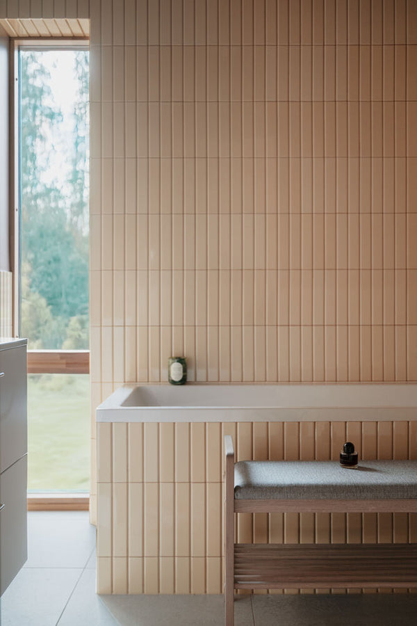 Inverness bänk 75 vitpigmenterad ek/beige tyg