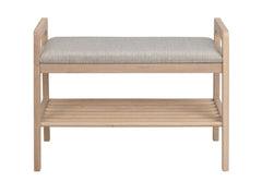 Inverness bänk 75 vitpigmenterad ek/beige tyg