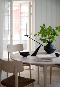 Tyler matbord runt 120/165 vitpigmenterad ek