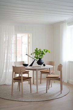 Tyler matbord runt 120/165 vitpigmenterad ek