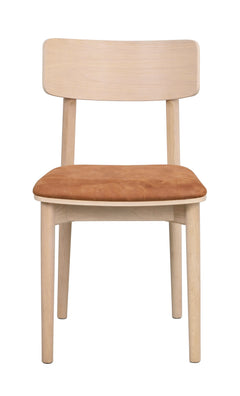 Wolcott stol vitpigmenterad ek/brunt tyg 2-pack