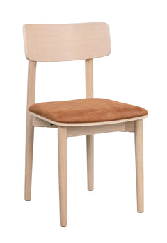 Wolcott stol vitpigmenterad ek/brunt tyg 2-pack