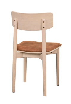 Wolcott stol vitpigmenterad ek/brunt tyg 2-pack