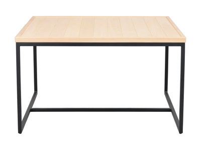 Deerfield soffbord 80x80cm vitpigmenterad ek/svart metall