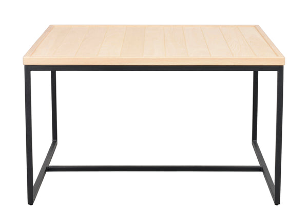 Deerfield soffbord 80x80cm vitpigmenterad ek/svart metall