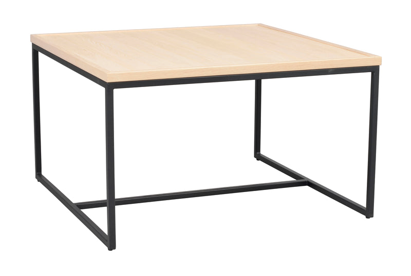 Deerfield soffbord 80x80cm vitpigmenterad ek/svart metall