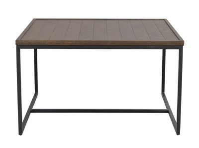 Deerfield soffbord 80x80cm brun ek/svart metall