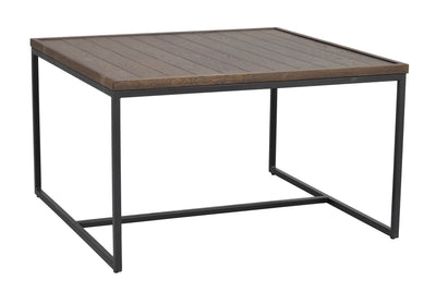 Deerfield soffbord 80x80cm brun ek/svart metall