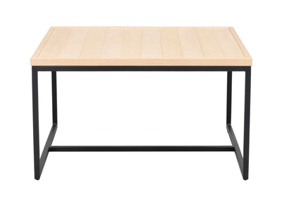 Deerfield soffbord 70x70cm vitpigmenterad ek/svart metall
